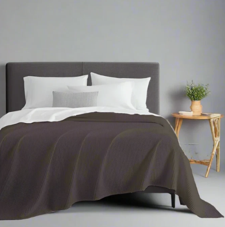 Waffle Blanket Fleece Travel Throw Sofa Bed Warm Cozy Soft Double & Super King