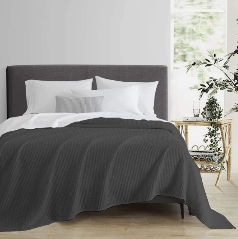 Waffle Blanket Fleece Travel Throw Sofa Bed Warm Cozy Soft Double & Super King