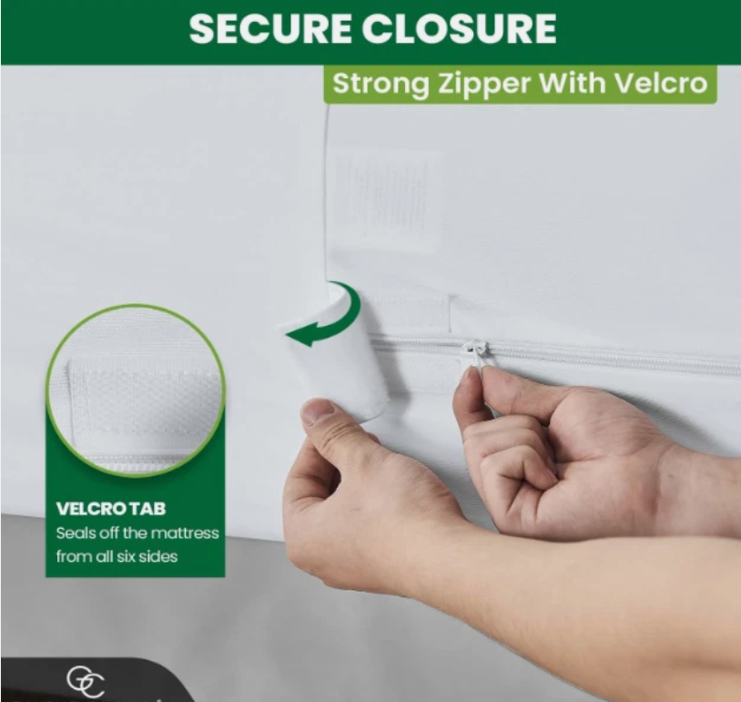 Waterproof Zipper Mattress Protector Cover Anti Allergy Bed Bug Total Encasement